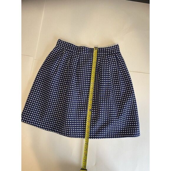 Dina Be Women’s Pleated Navy Mini Skirt White “X” or Crosses Size Small - Picture 6 of 7